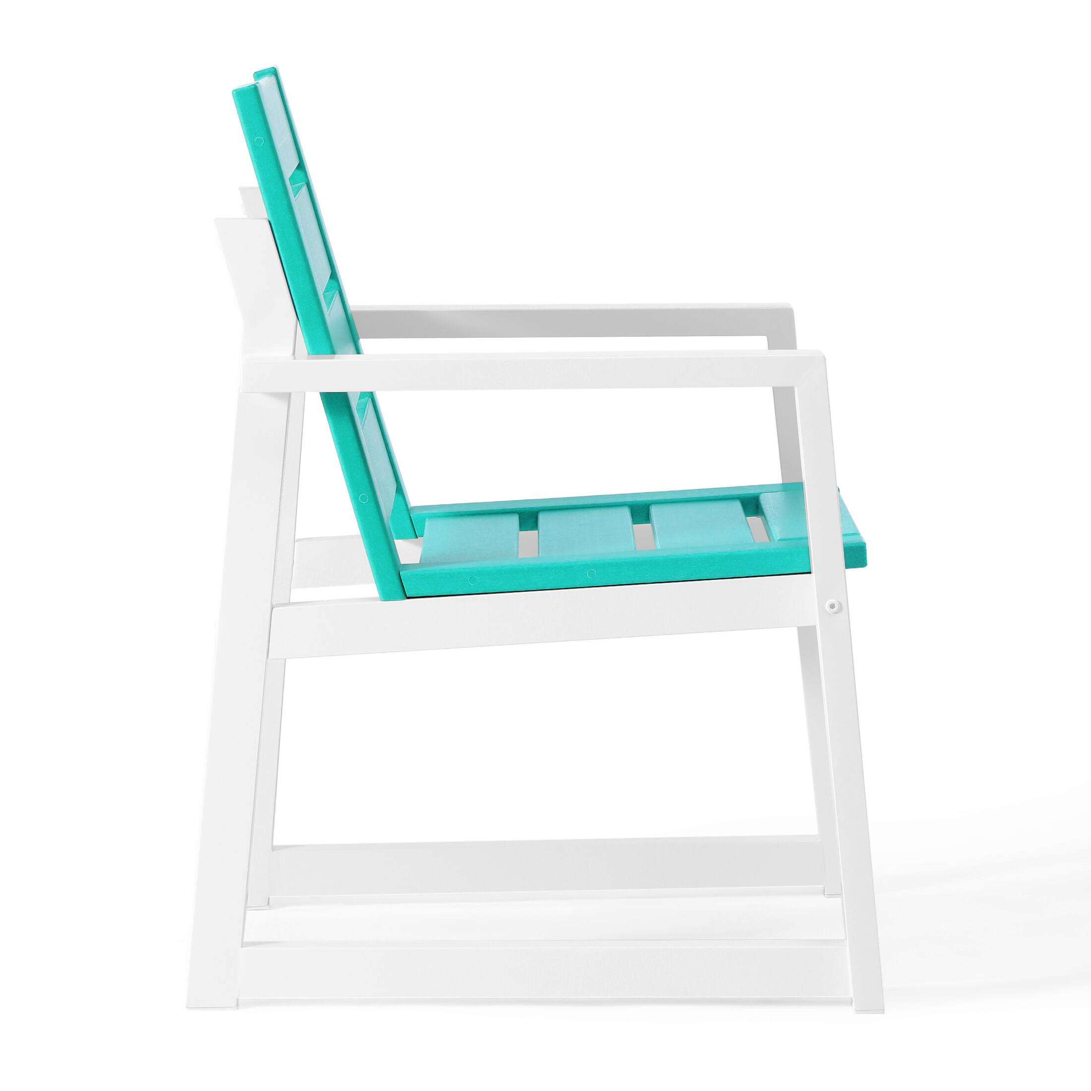 Left. WestinTrends - WestinTrends Cape May HDPE Outdoor Patio Dining Arm Chair - Turquoise.