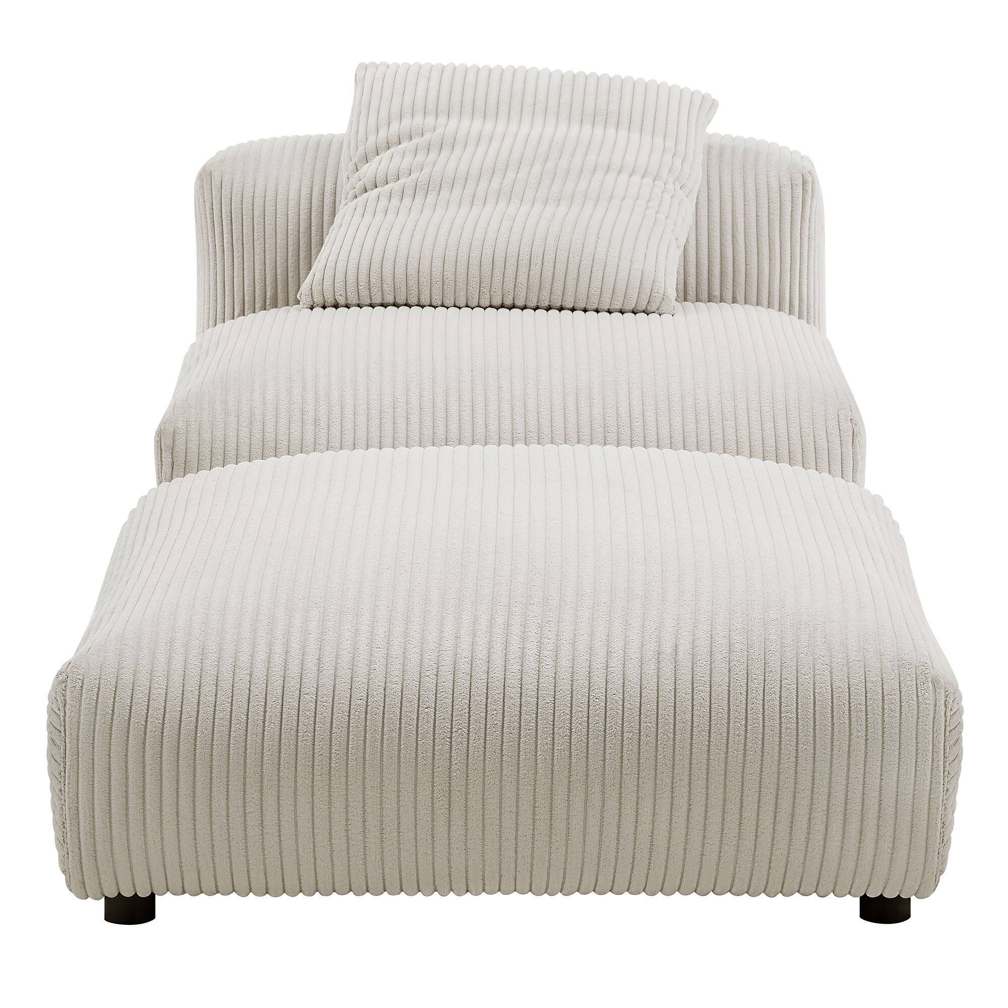Alt View 6. Modway - Solace Modular Corduroy Upholstered Armless Chair and Ottoman Set by Modway - Almond.
