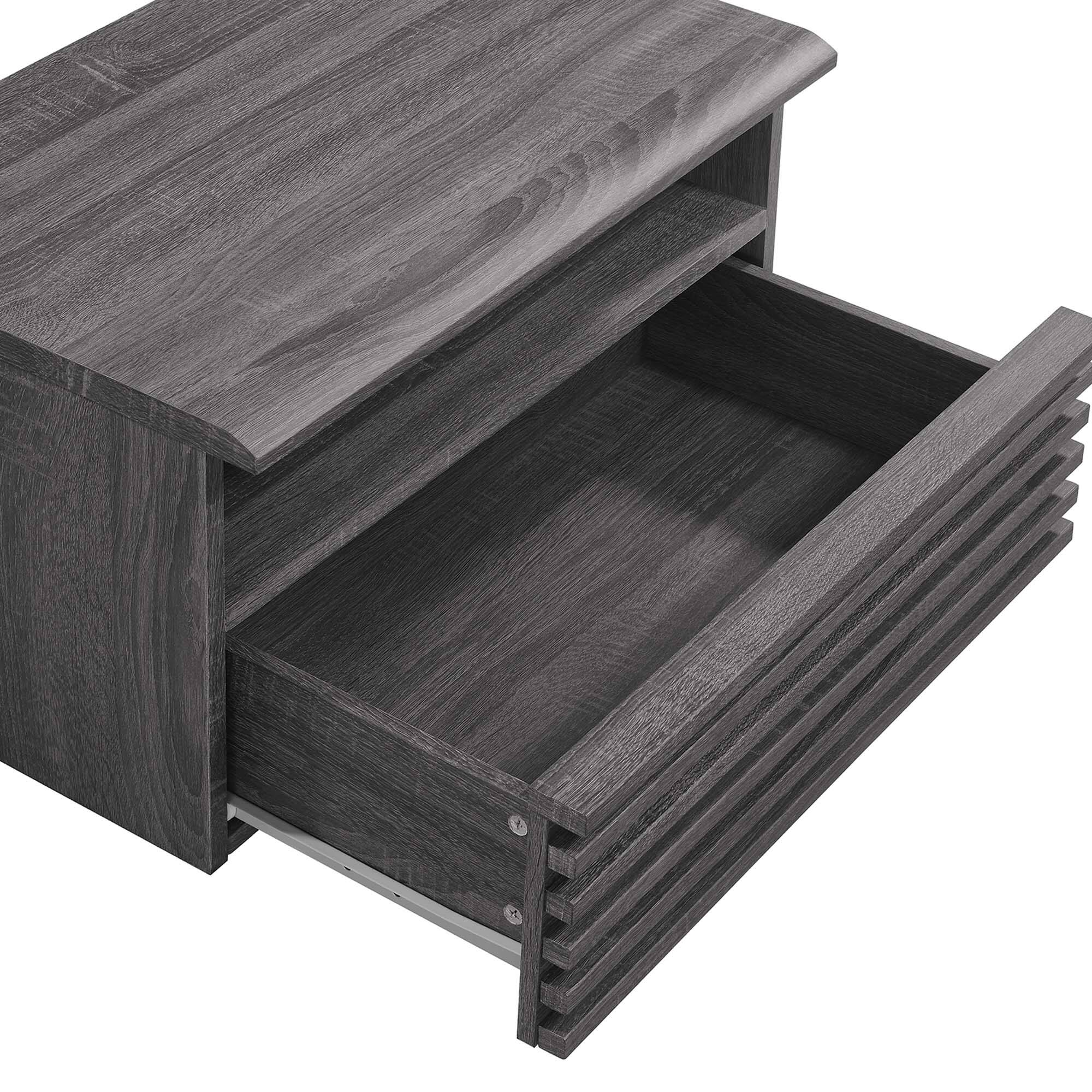 Alt View 4. Modway - Render Wall-Mount Nightstand by Modway - Charcoal.