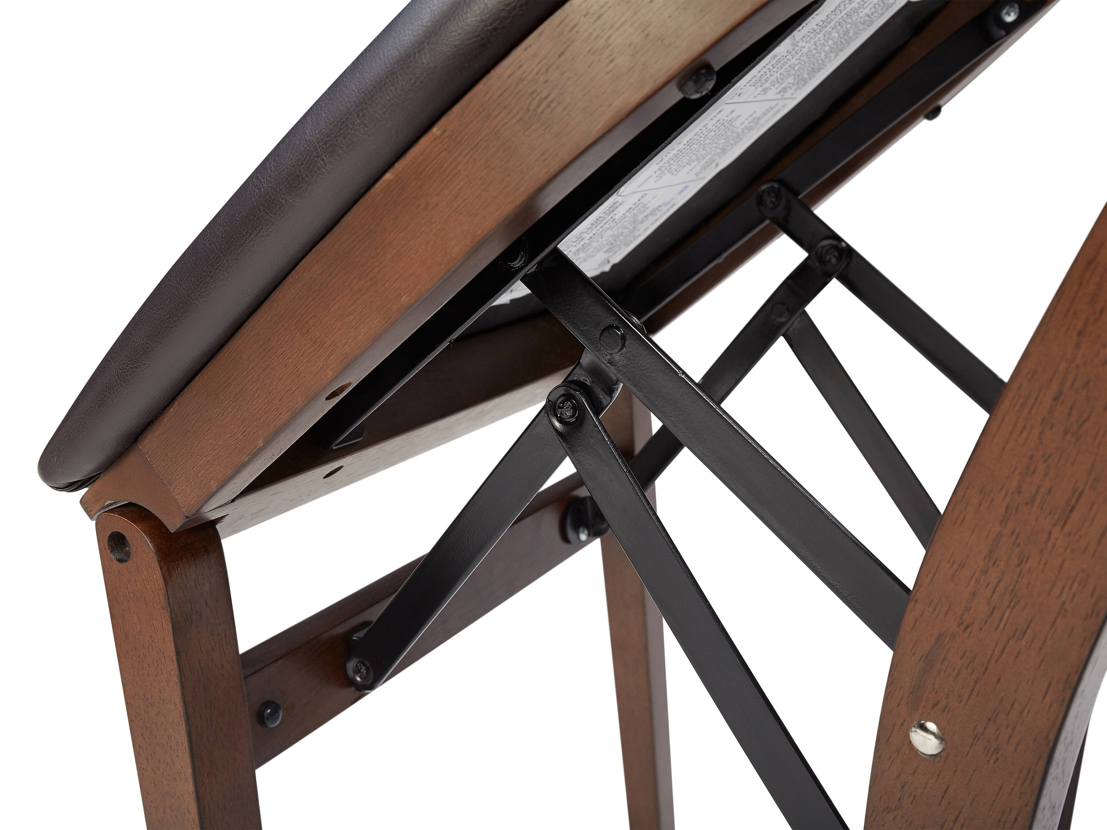 Alt View 3. Stakmore - Stakmore School House Folding Chair, Espresso Frame with Espresso Bonded Leather - Espresso Finish.