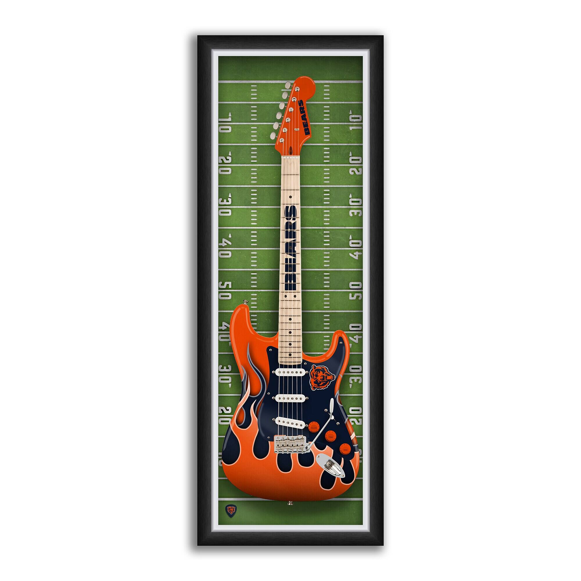 Chicago Bears 14" x 37" Framed Electric Guitar Print