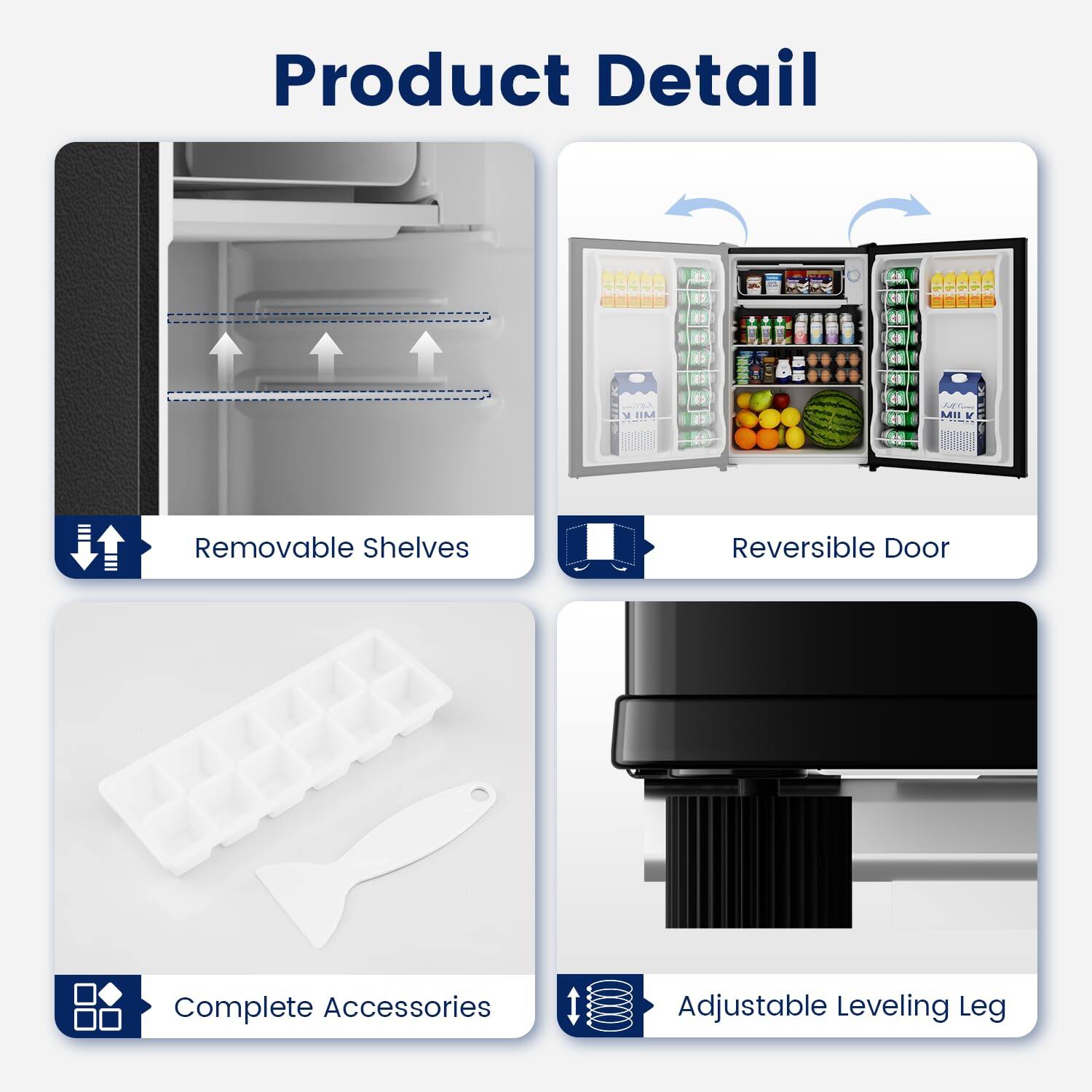 BANGSON 2.6 Cu.ft Mini Fridge with Freezer, Compact Small Refrigerator ...