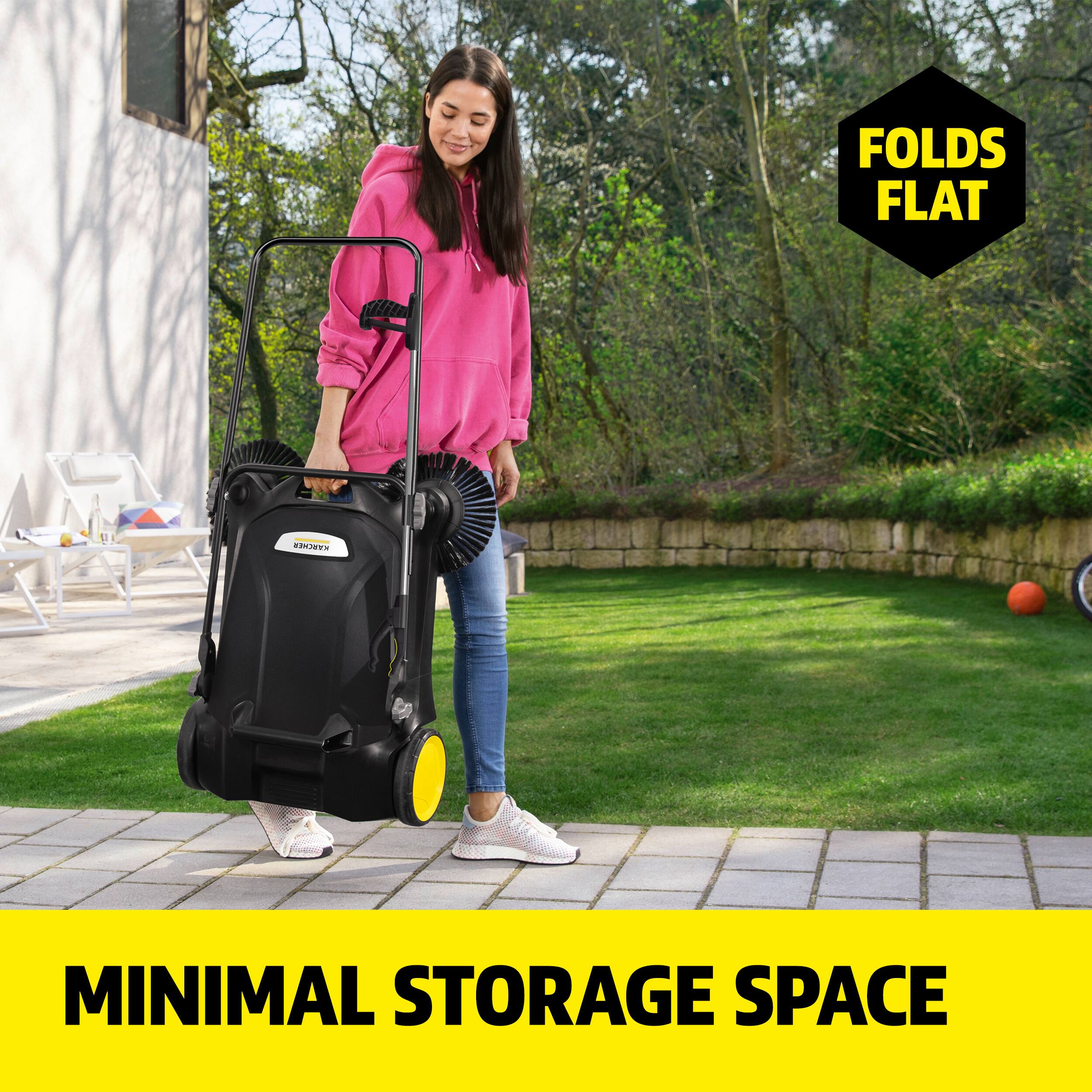 FOLDS FLAT  
MINIMAL STORAGE SPACE