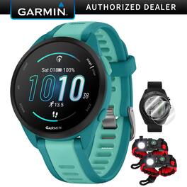 Garmin - Forerunner 165 Music Smart Sport Watch, Turquoise + Aqua w/ Accessories Bundle - Turquoise/Aqua - (2024)