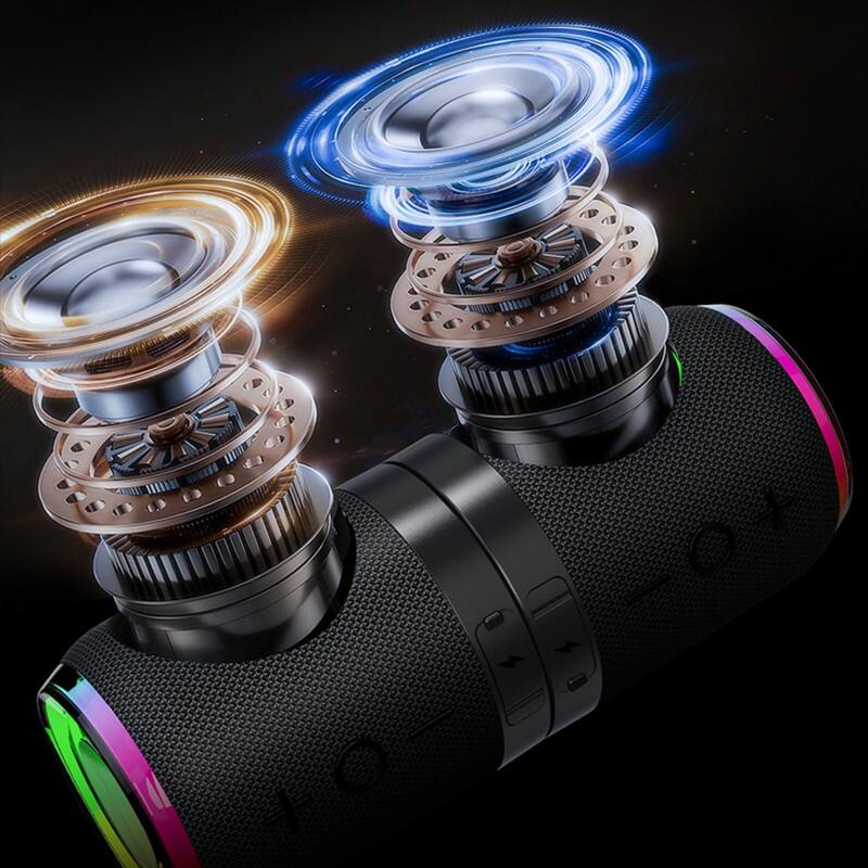 Angle. SKRAN - 2-in-1 Portable Magnetic Bluetooth Speaker -with RGB Lights, for Home, Outdoor & Travel ,Music Lovers, Campers.