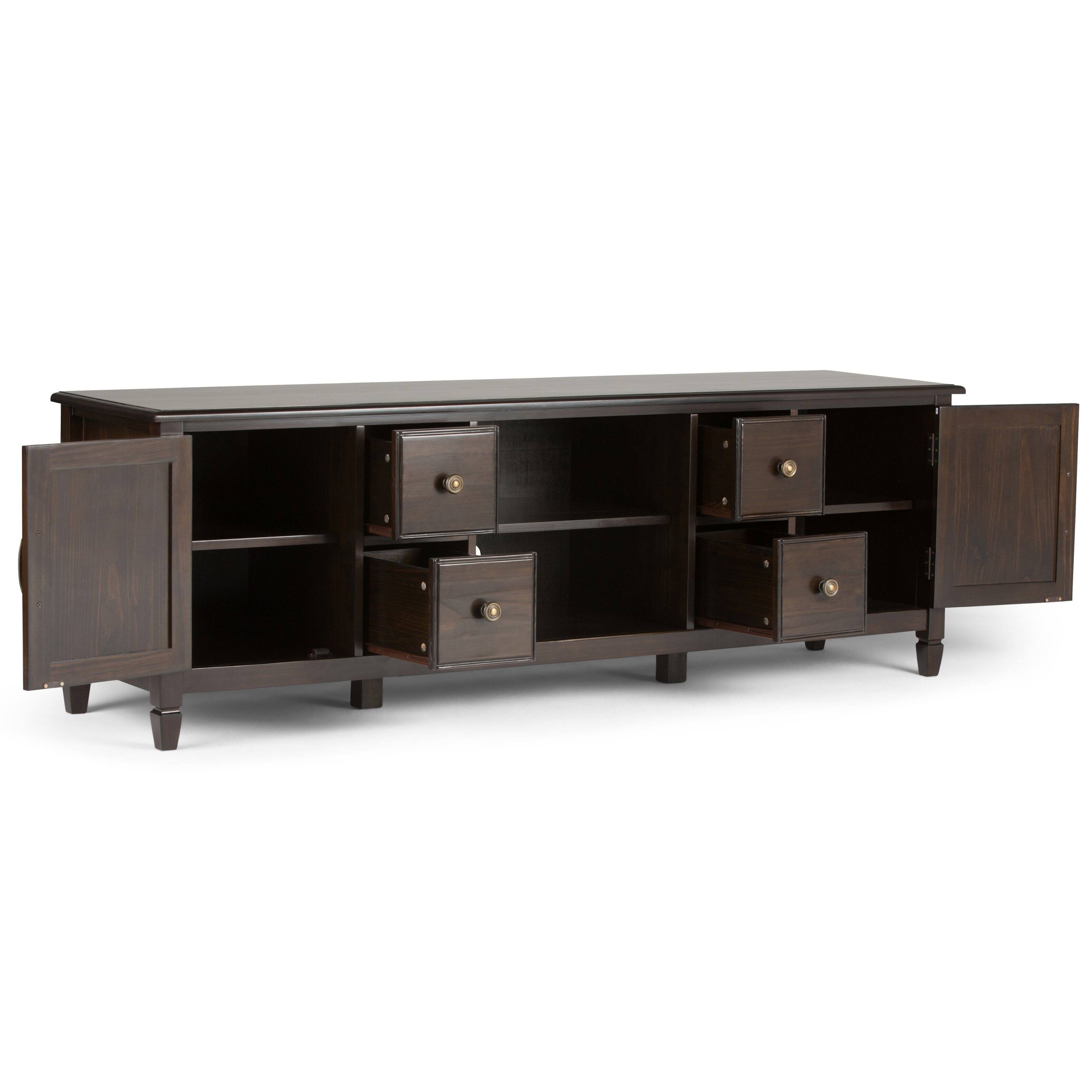 Back. Simpli Home - Connaught SOLID WOOD 72 inch Wide Traditional TV Media Stand in Dark Chestnut Brown For TVs up to 80 inches - Dark Chestnut Brown.