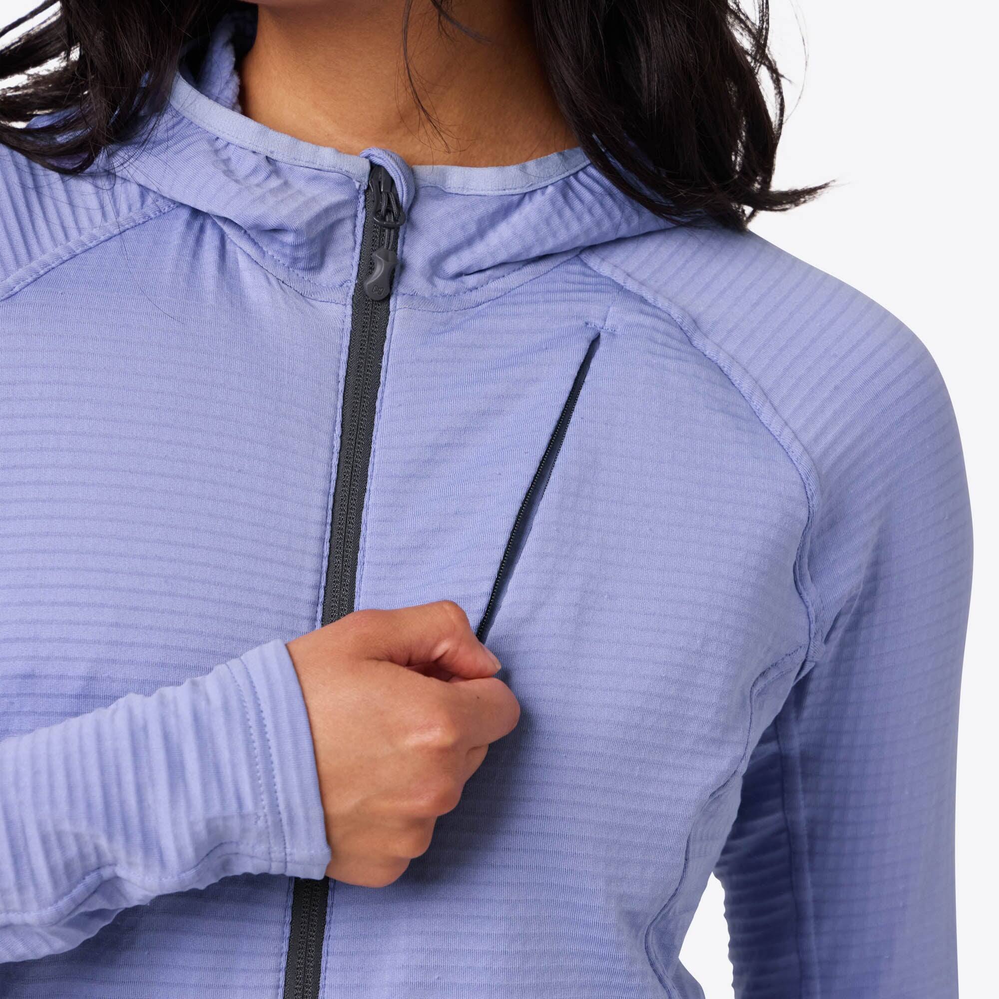 Alt View 4. Mobile Warming - Women's Element Mid-Layer Full Zip Heated Hoodie - Periwinkle .