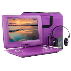 Front. Trexonic - Trexonic 15.4 Inch Portable TV+ DVD Player with Swivel TFT-LCD Screen and USB,SD,AV,HDMI Inputs - Purple.