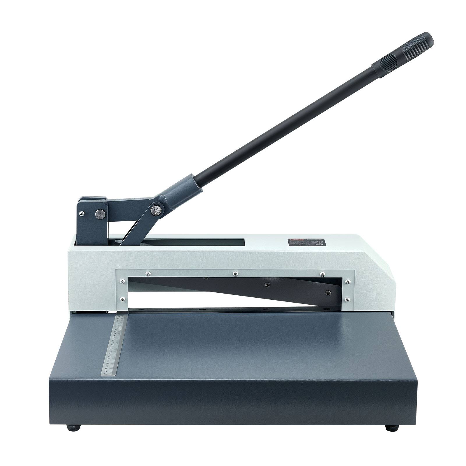 Alt View 5. VEVOR - Guillotine Sheet Metal Shear, 12 in Manual Hand Plate Shear, Heavy Duty Metal Plate Cutter Tool, with Solid Steel Frame - Gray.