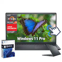 Dell - Inspiron 15.6" Full HD Touch-Screen Laptop - AMD Ryzen 7 7730U - 16GB RAM - 512GB SSD - Windows 11 Pro - Black