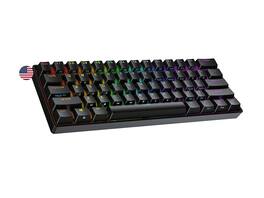 HM 1810 - S60 Supernova 60 Form Factor Hot Swappable Mechanical Gaming Multi Color Rgb Led Backlit For Pc mac Gamer b - Black