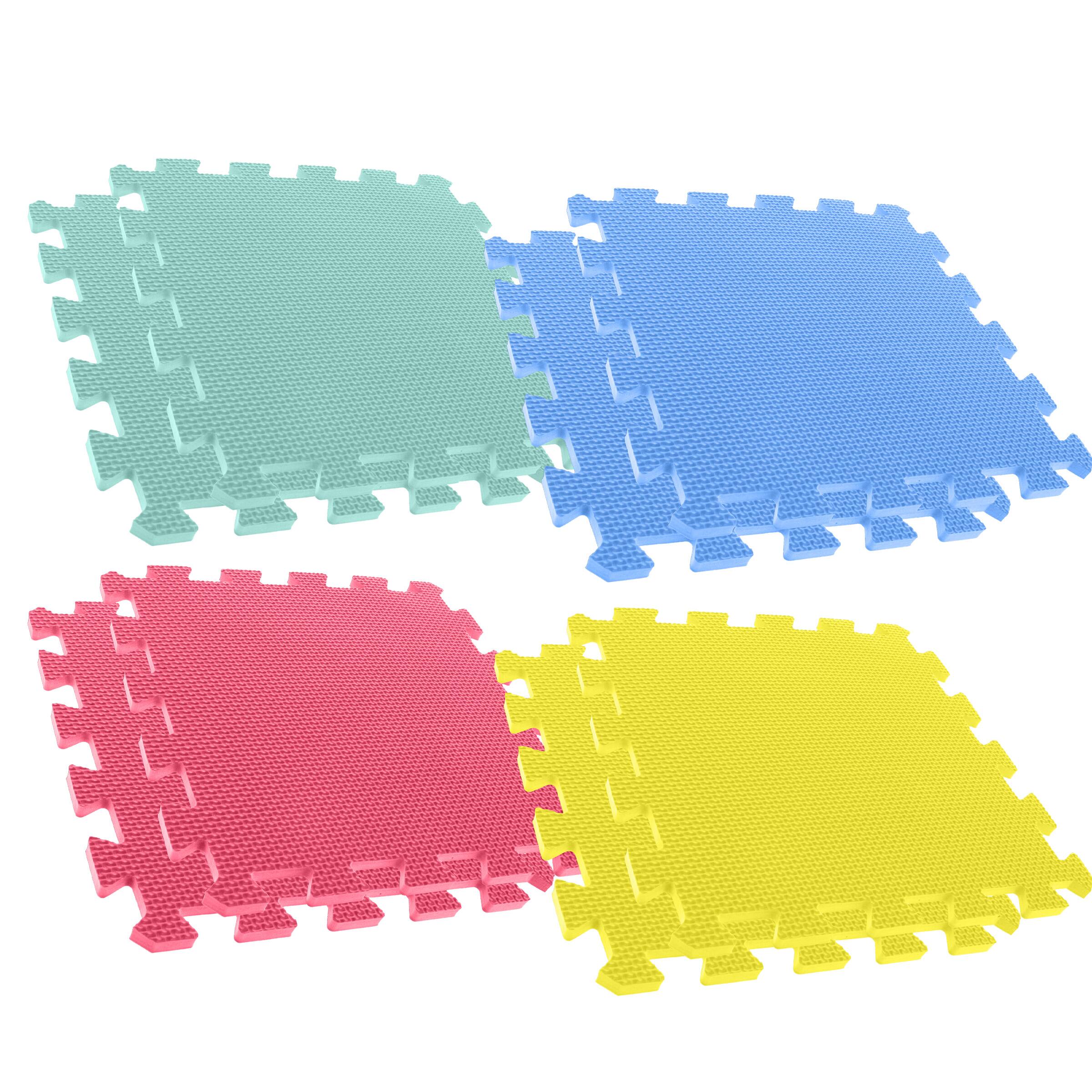 Alt View 5. Stalwart - 8-Piece Foam Floor Mat Set - Multicolor.
