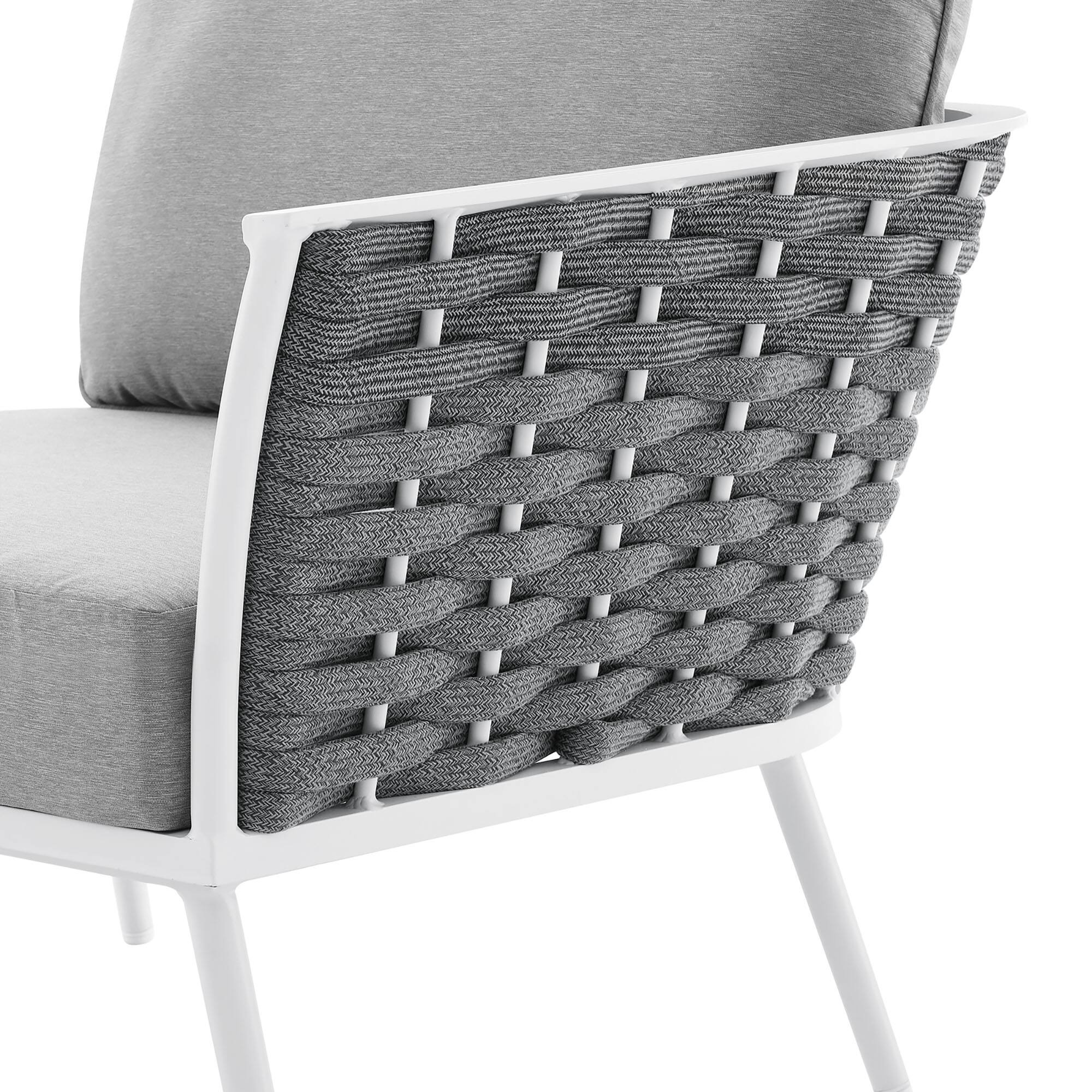 Alt View 4. Modway - Stance Outdoor Patio Aluminum Right-Facing Armchair by Modway - White Gray.