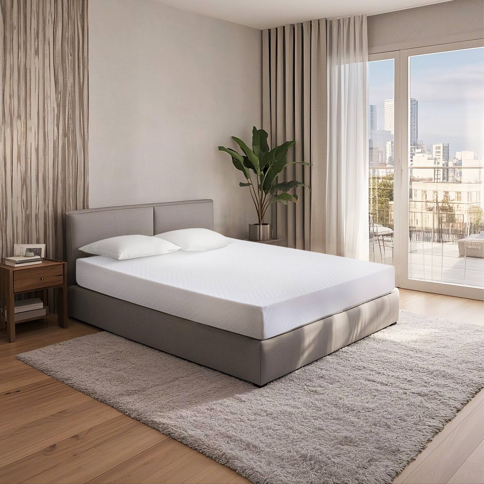 Front. Bestier - Bestier 10 Inch Cooling Gel Mattress Medium Firm Memory Foam Mattress in a Box King - King.