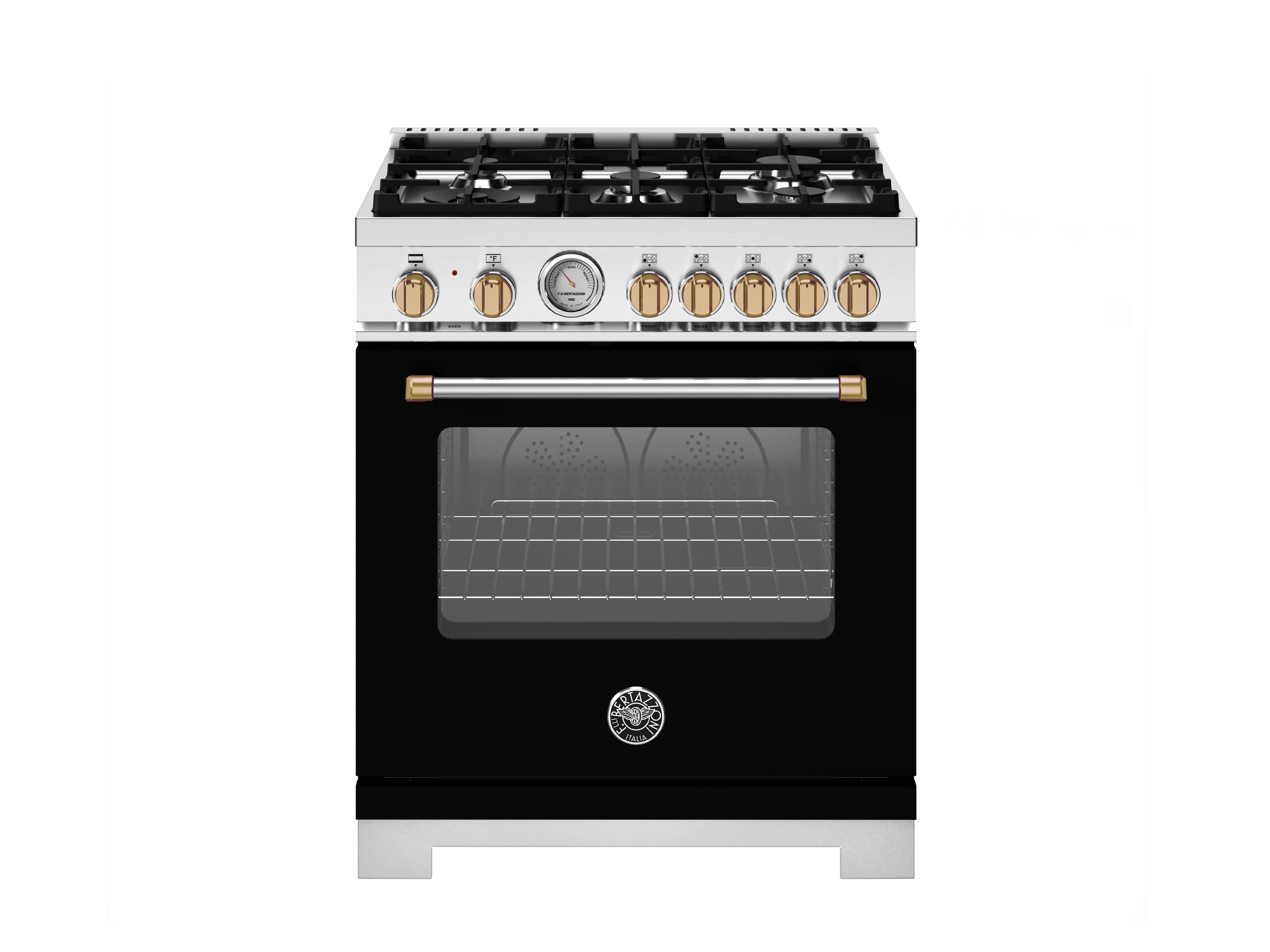 "Bertazzoni - 30"" Master Series Dual Fuel Range - Nero Matt/Gold - Black" price history on PriceWatchPro