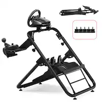 GTPlayer - Sim Racing Wheel Stand Simulator Cockpit Wheel Stand fit forLogitech,Thrustmaster, CSR pedals etc - Black - Front_Zoom