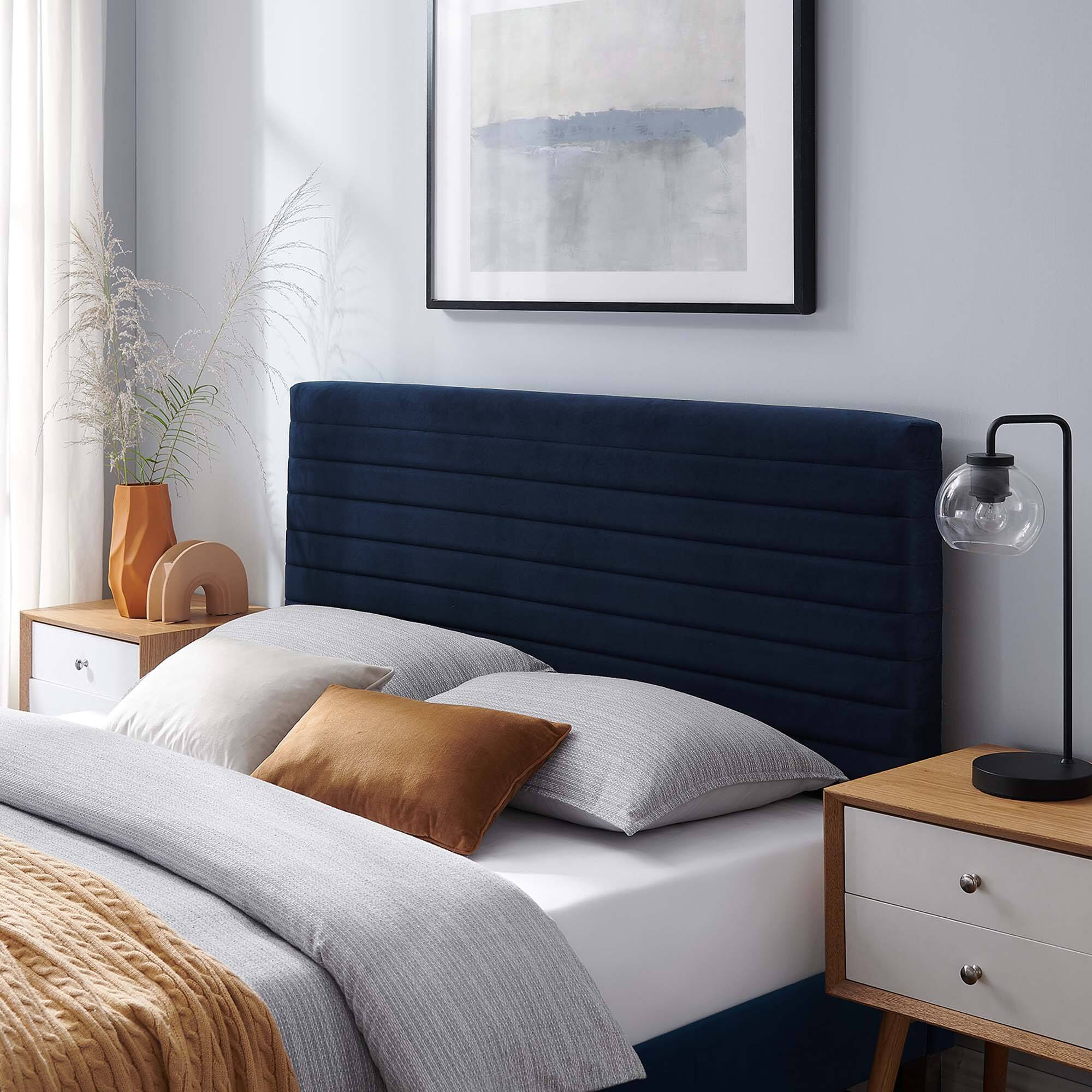 Alt View 2. Modway - Tranquil Channel Tufted King/California King Headboard  by Modway - Midnight Blue.