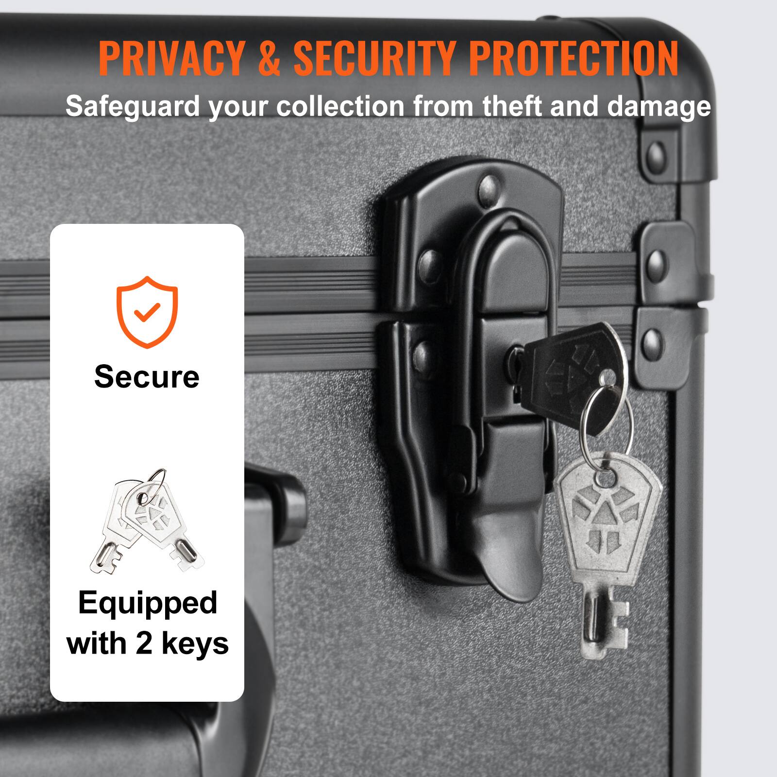 **PRIVACY & SECURITY PROTECTION**

Safeguard your collection from theft and damage

- Secure
- Equipped with 2 keys