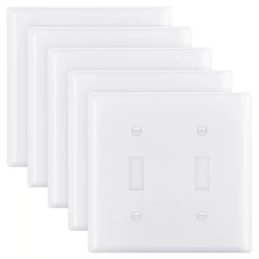 VEVOR Toggle Light Switch Wall Plates, 2 Gang Switch Electrical Outlet ...