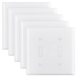 VEVOR - Toggle Light Switch Wall Plates, 2-Gang Switch Electrical Outlet Covers - White