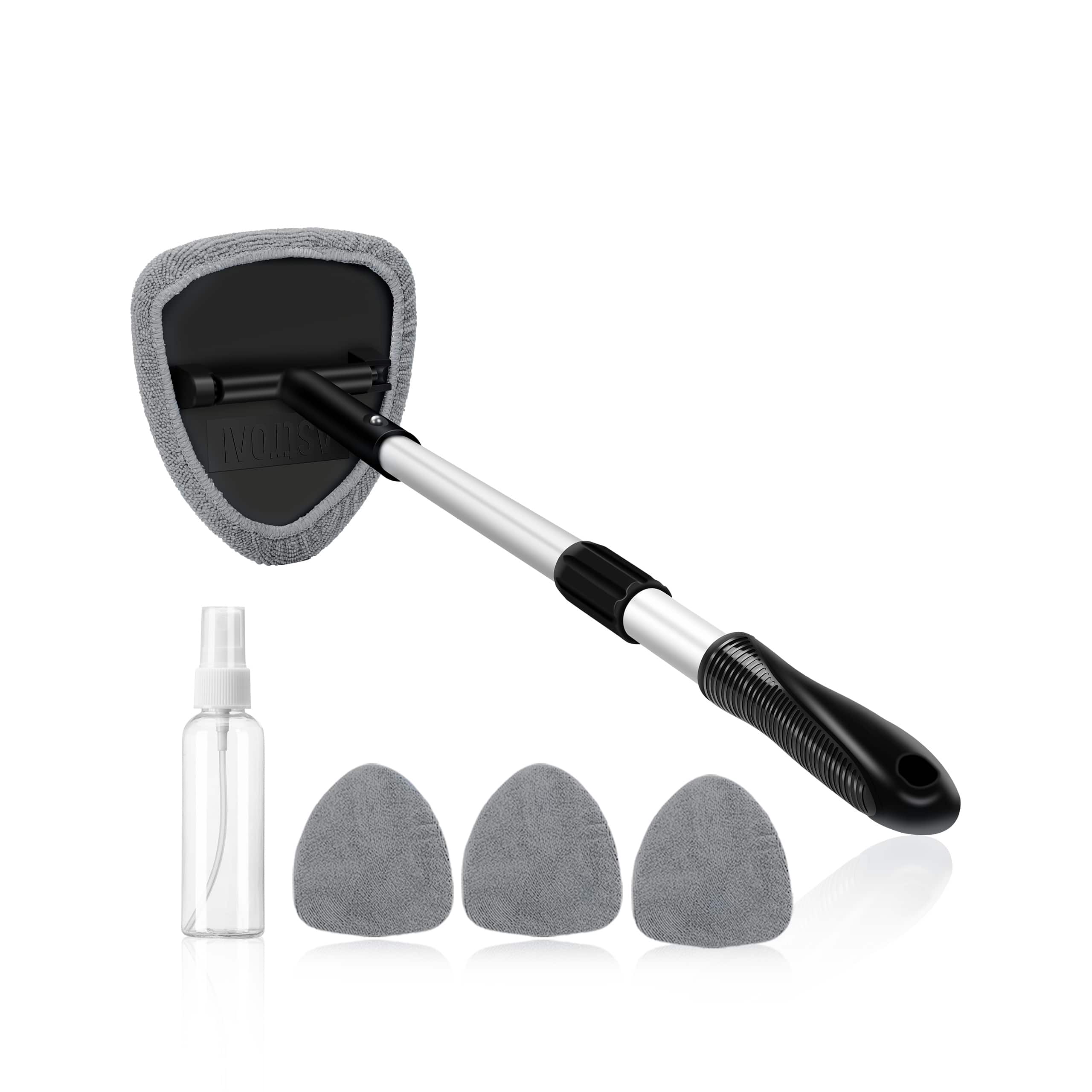 Front. AstroAI - AstroAI Car Windshield Cleaner, Car Window Cleaner Cleaning Tool Kit with 4 Reusable Pads - Gray.