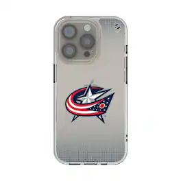 Keyscaper - NHL - Columbus Blue Jackets Linen Logo iPhone Clear Case - 14 Pro - Multicolor