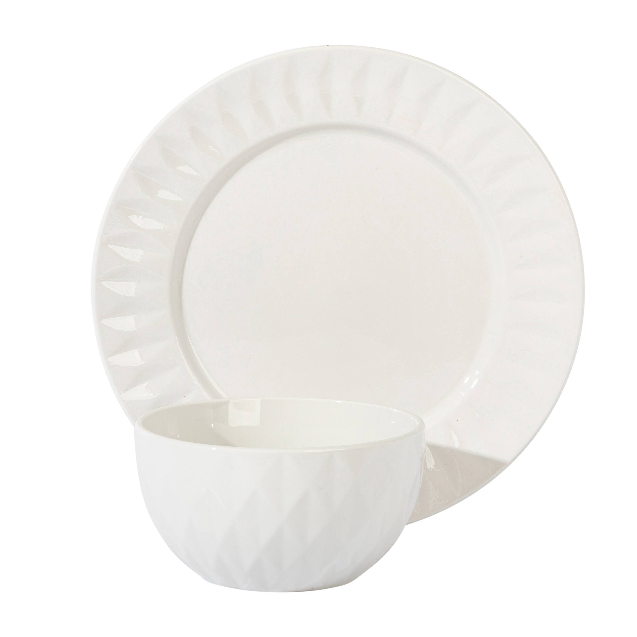 Alt View 1. Gibson - Gibson Home Fine Ceramic 8 Piece Dinnerware Set in White - White.