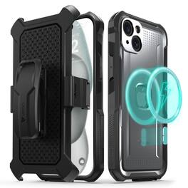 Vena - vArmor Apple iPhone 15 Plus Case, Military Grade Drop Protection Armor, Rugged Case with Kickstand Belt Clip, Gray - Multicolored