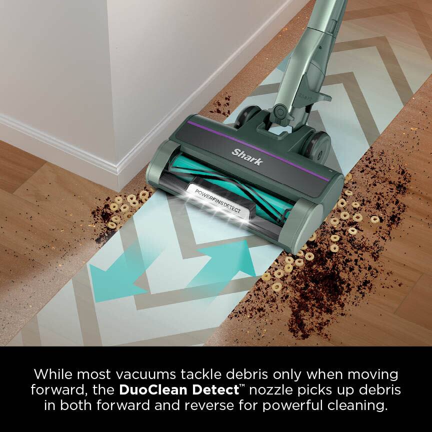 Shark POWERFINSDETECT

While most vacuums tackle debris only when moving forward, the DuoClean Detect nozzle picks up debris in both forward and reverse for powerful cleaning.