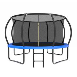 LOVMOR - 12 FT Trampoline with Basketball Hoop and Ladder Recreational Trampoline for Kids