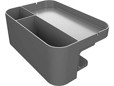 Front. Deflecto - Standing Desk ABS Plastic Large Desk Organizer, Gray - Gray.