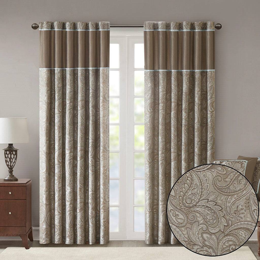 Front. BreeBe - Jacquard Curtain Panel Pair(2 Pcs Window Panels) - Multicolor.