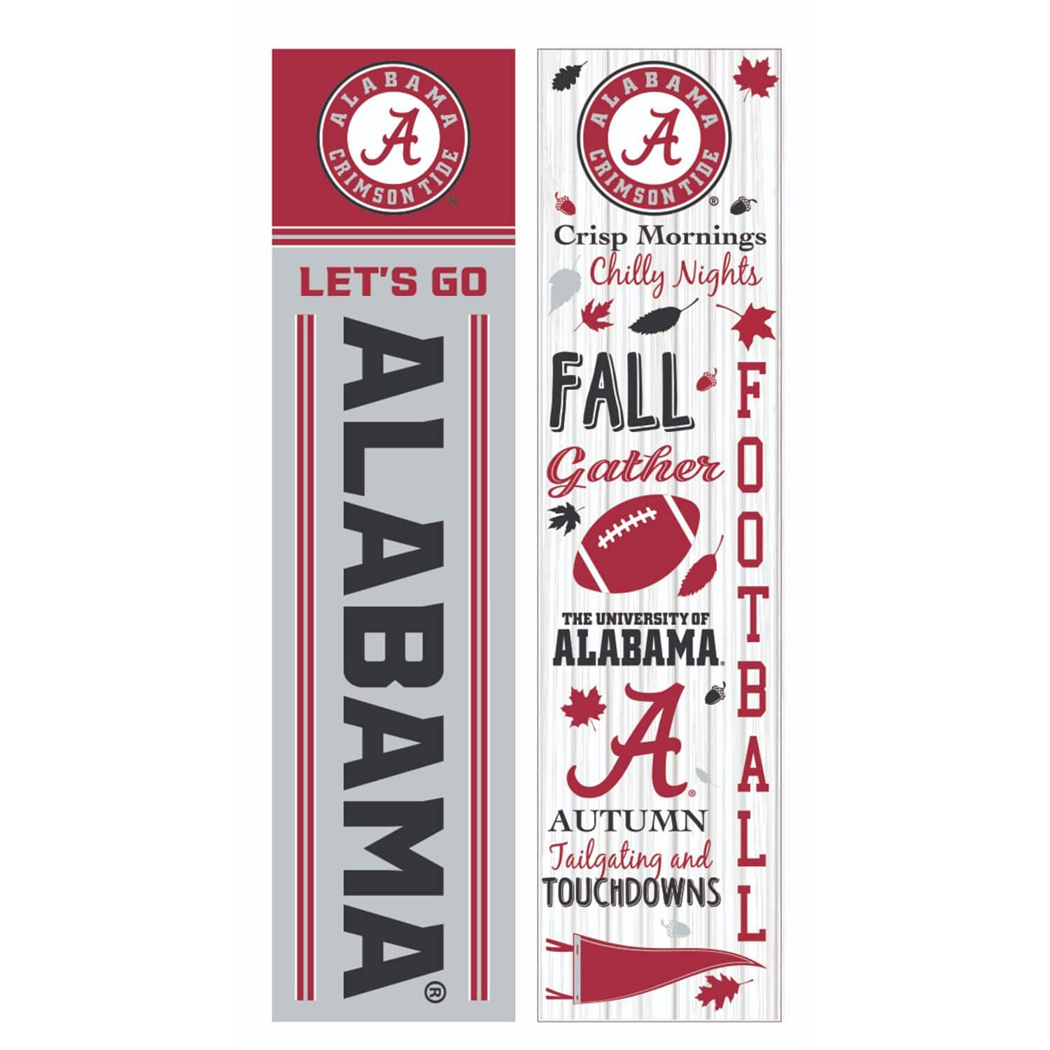 Evergreen Enterprises - Alabama Crimson Tide 47" Double Sided Fall Leaner Fan Sign - Multicolor