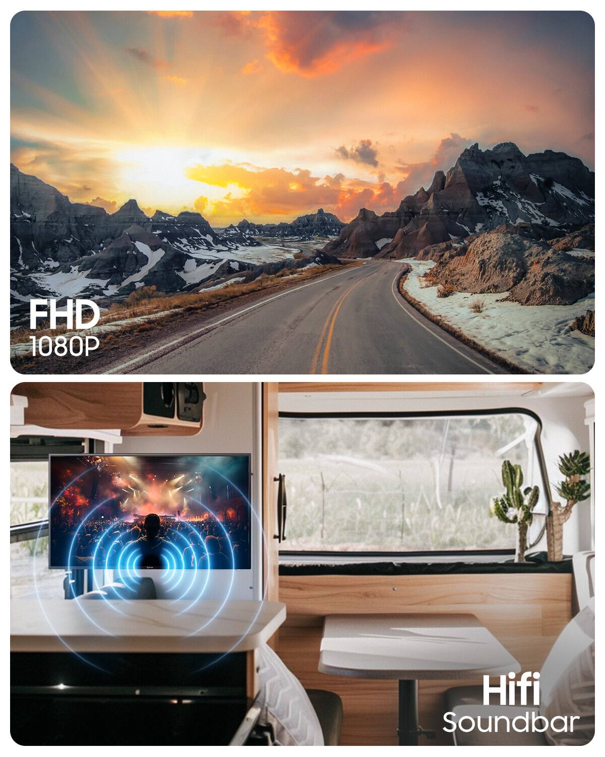 FHD 1080P  
Hifi Soundbar