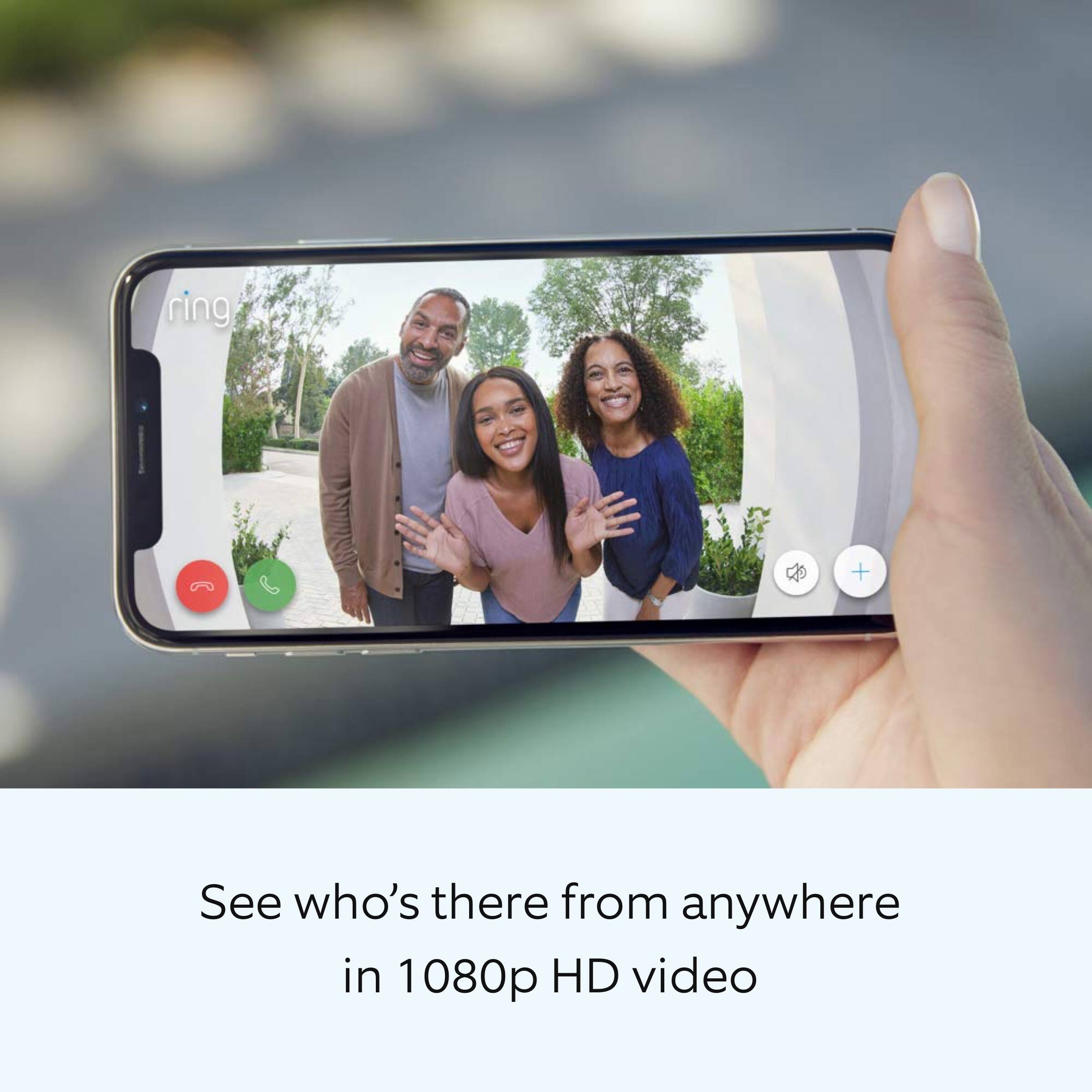 See who's there from anywhere in 1080p HD video.