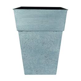 The HC Companies - Avino 13 Inch Square Resin Flower Planter Pot - Oxidized Black