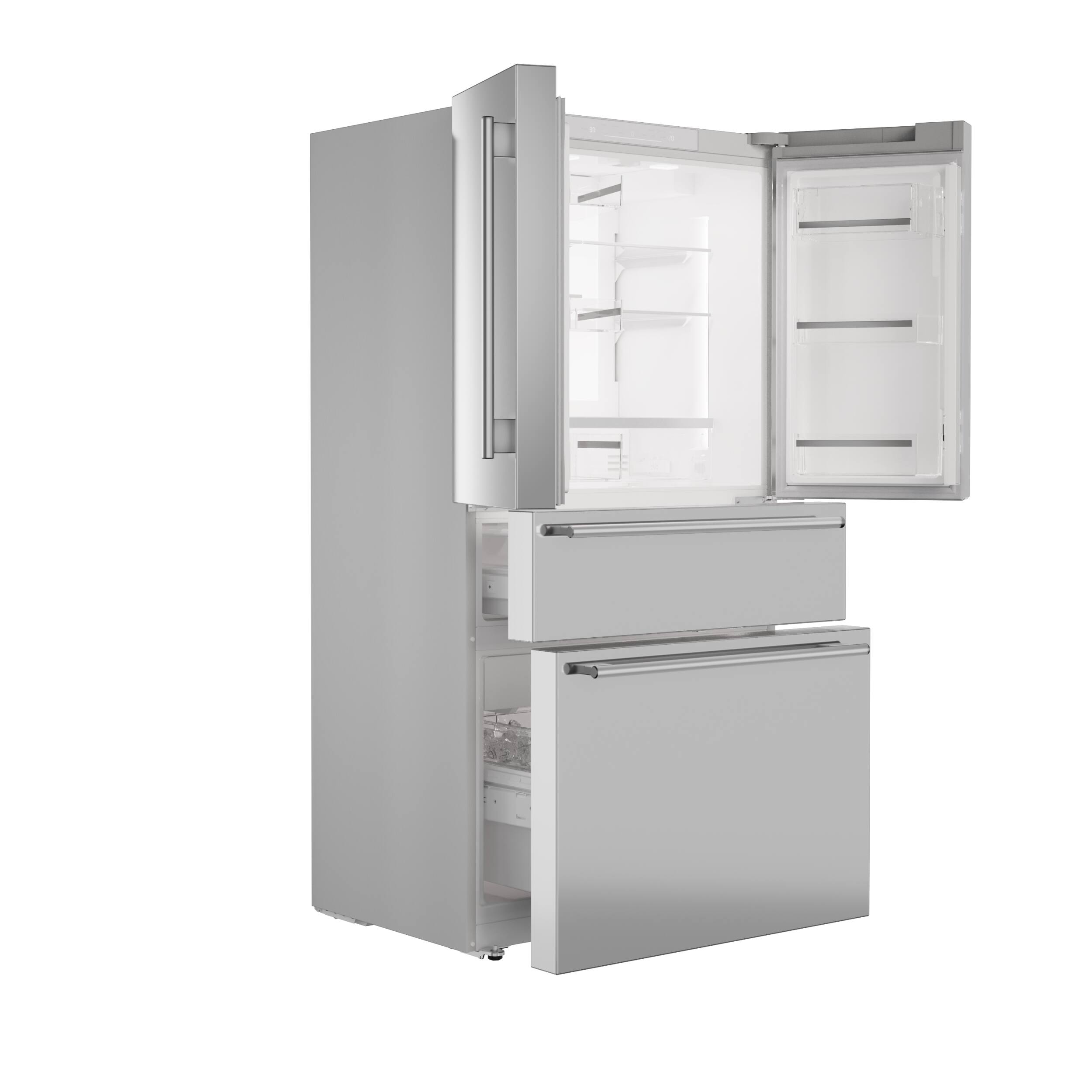 Alt View 18. Thermador - Freedom Collection 20.4 Cu. Ft. 4-Door Bottom Freezer French Door Smart Refrigerator with Masterpiece Handles - Stainless Steel.