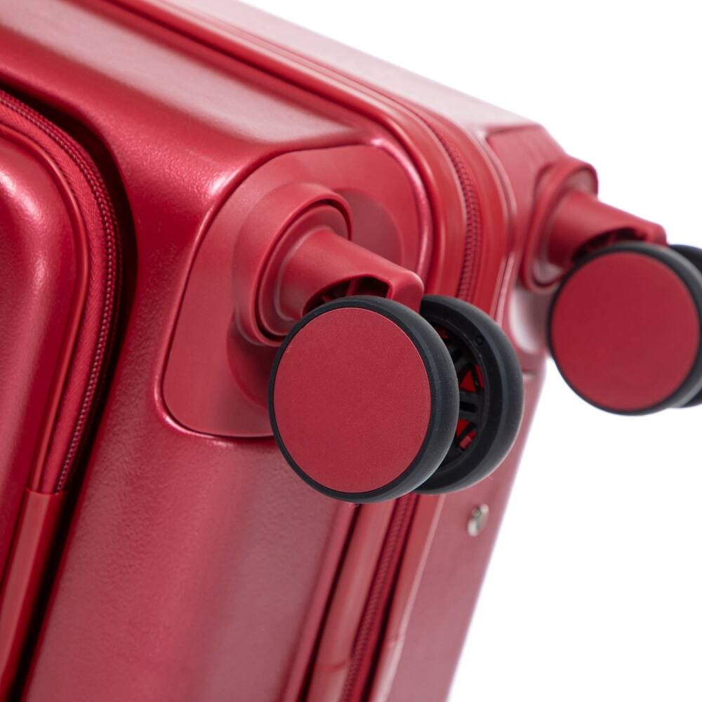 Alt View 4. Ropilly - Ropilly 2 Piece Luggage Set Front Opening 20 Inch Carry On Suitcase with 14 Inch Cosmetic Case Red - Red.