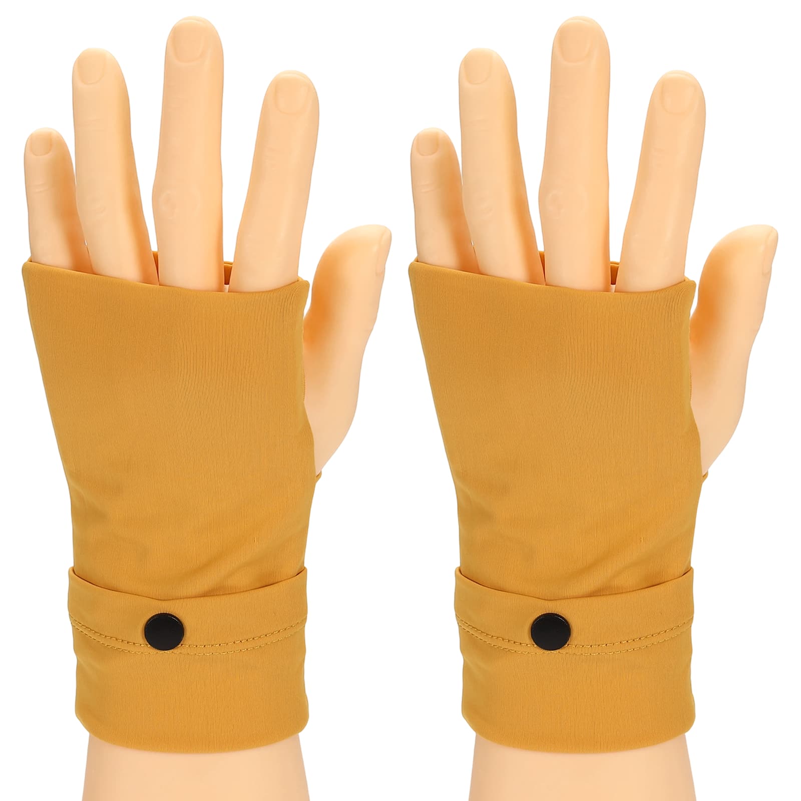 Unique Bargains - 2pcs Sports Wristband Phone Sleeve for Running Left Forearm Armband Cell Phone Holder Up to 7.5" for Outdoor Cards Keys - Dark Yellow