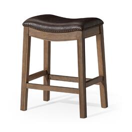 Maven Lane - 26" Adrien Saddle Counter Stool In Finish With Vegan Leather - Walnut