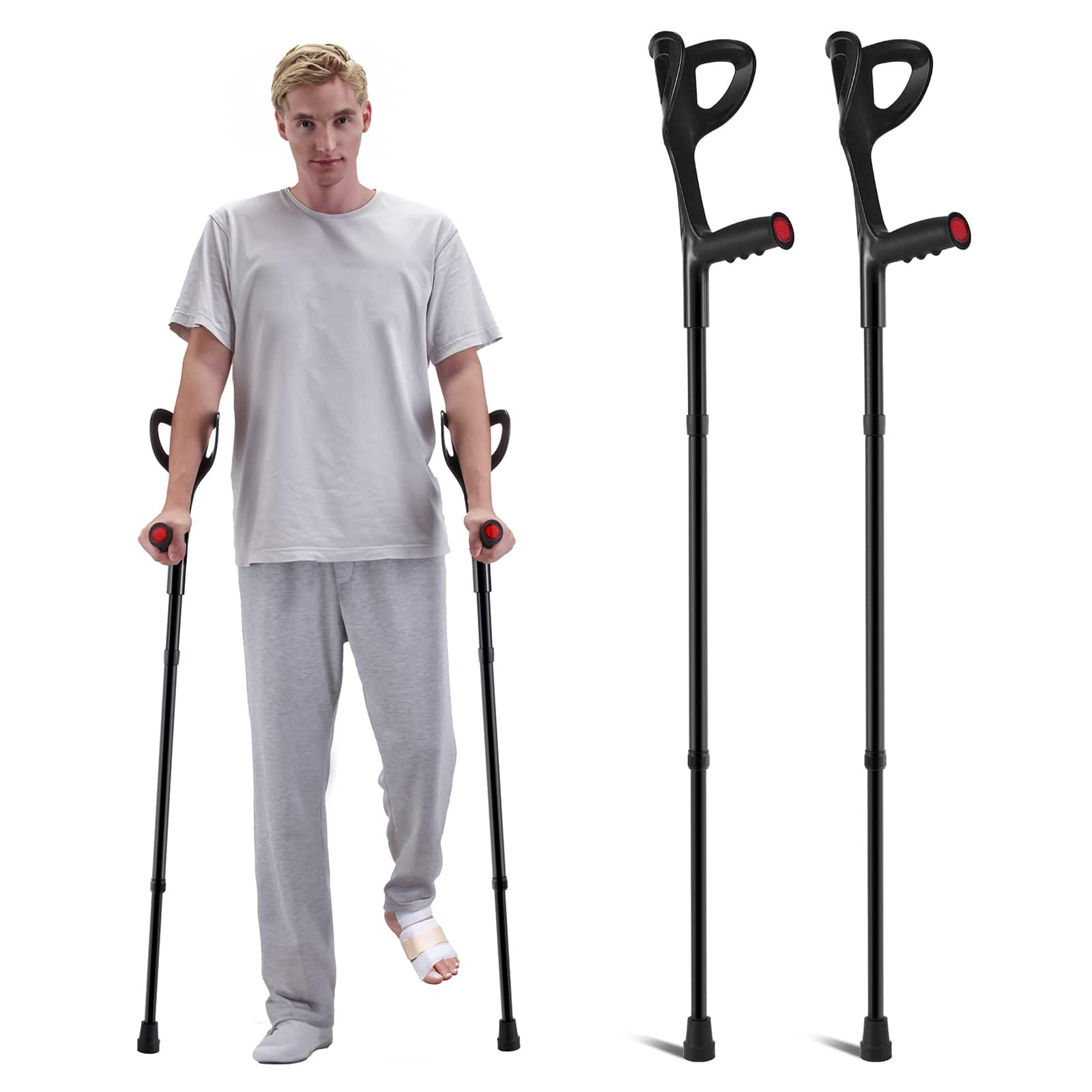 VEVOR - Forearm Crutches for Adults, Folding Walking Forearm Crutches with 10-Level Adjustable Height - Black price history on PriceWatchPro