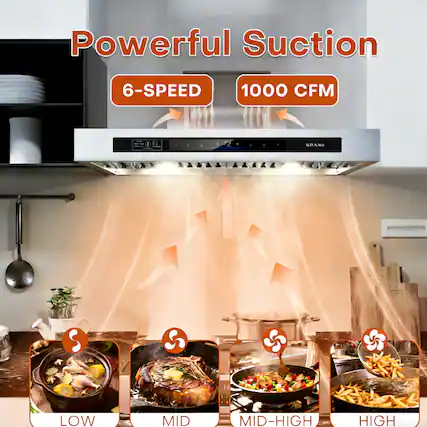 Powerful Suction
6-SPEED
1000 CFM
- LOW
- MID
- MID-HIGH
- HIGH