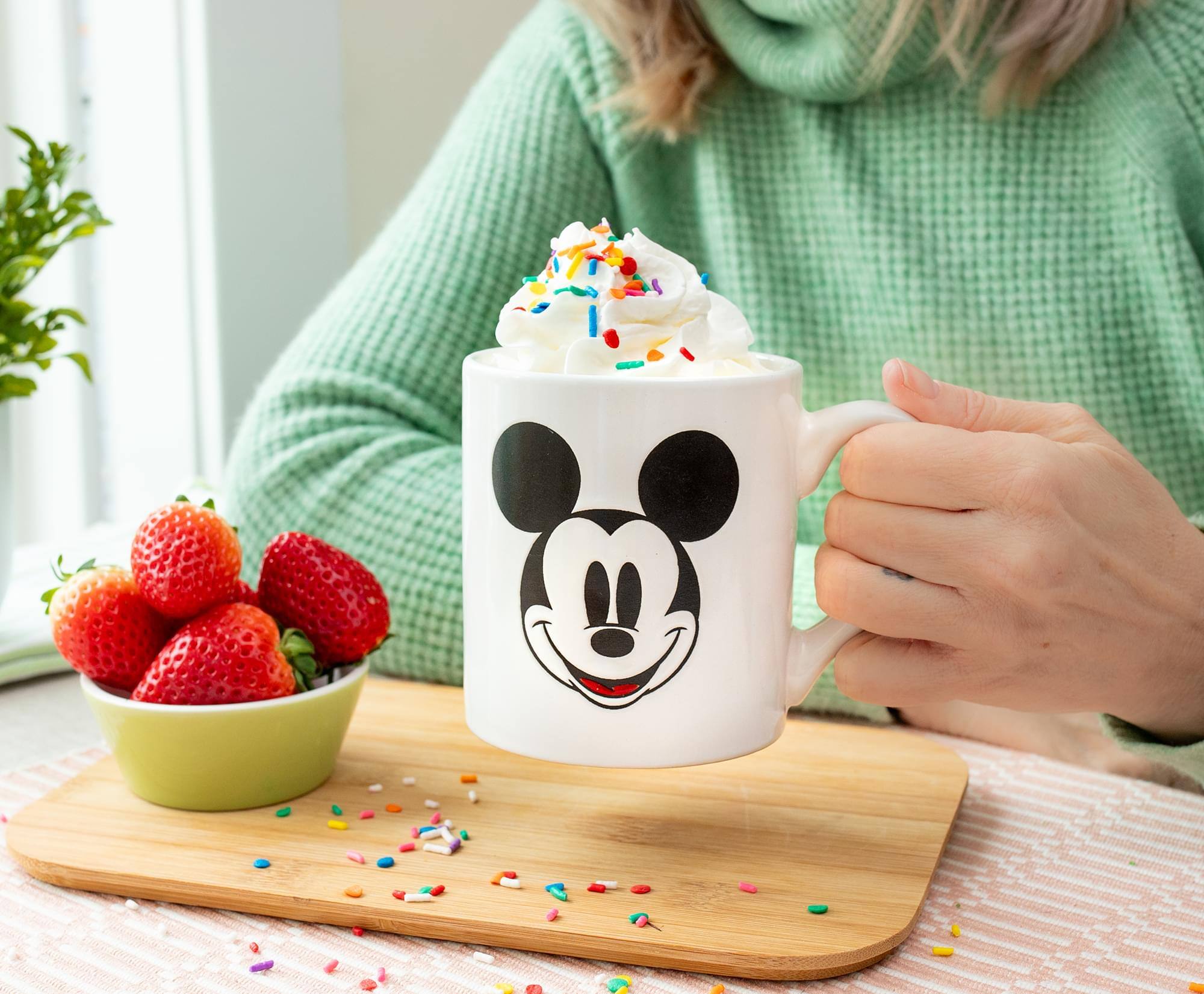 Alt View 5. Silver Buffalo - Disney Mickey Mouse Wax Resist Ceramic Mug | Holds 14 Ounces - White.
