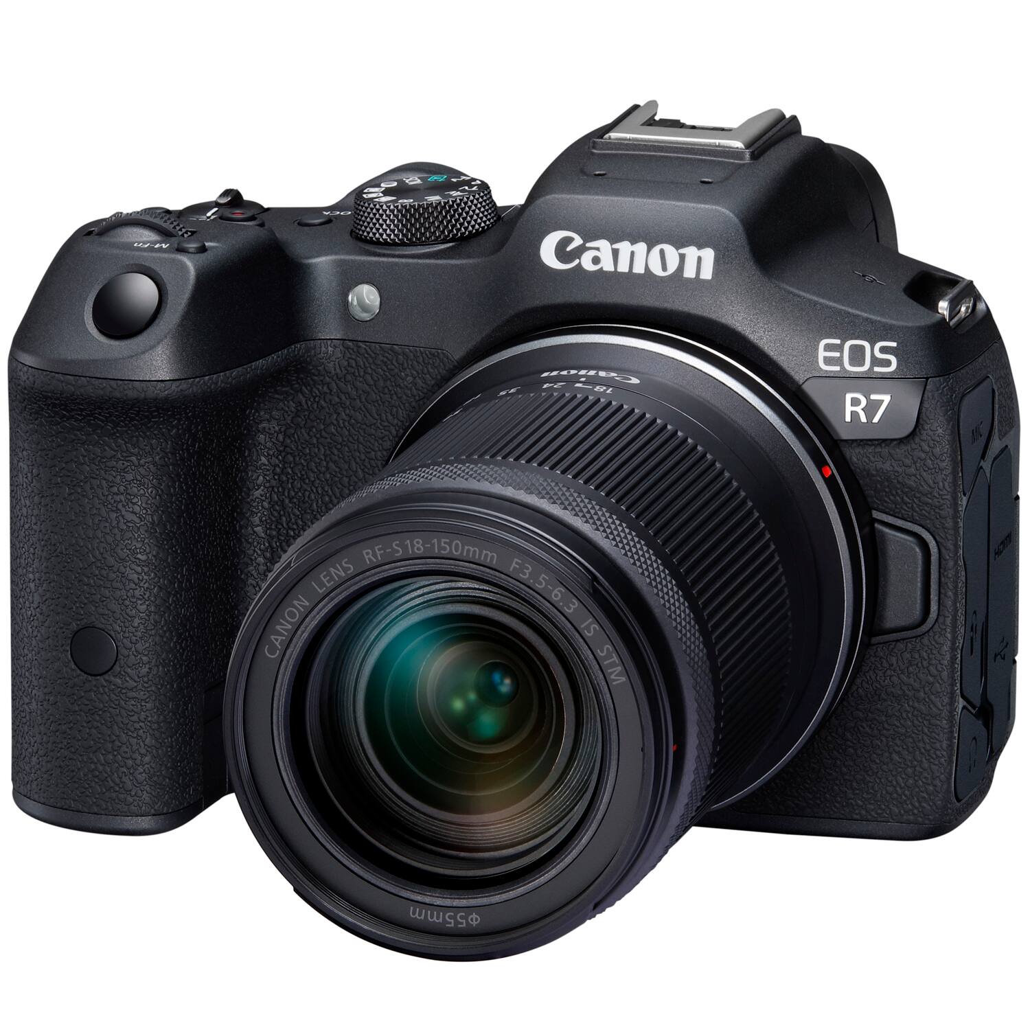 Canon EOS R7  
RF-S 18-150mm LENS F3.5-6.3 CANON IS STM  
55mm
