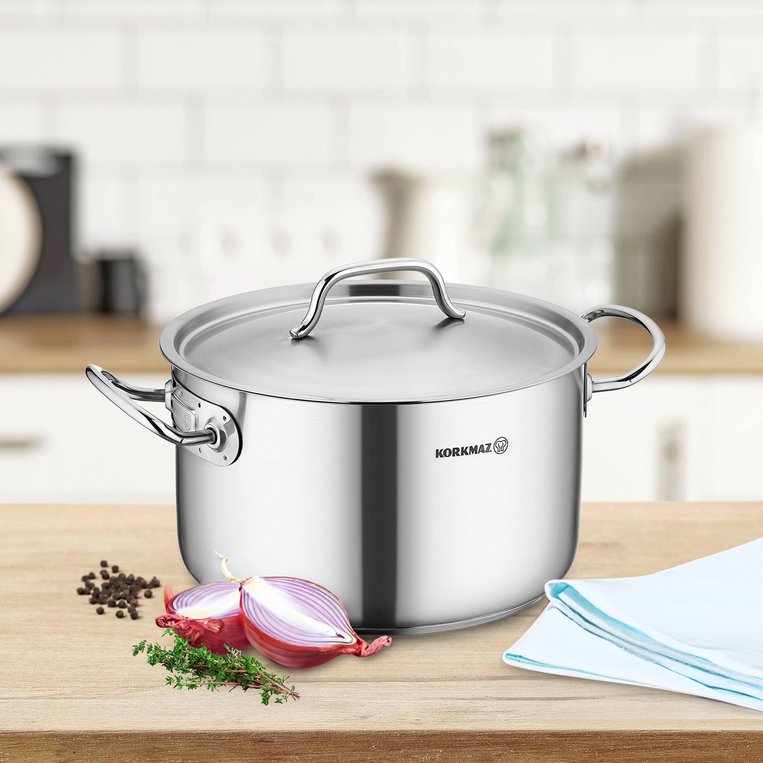 Alt View 4. Korkmaz - Korkmaz Gastro Proline 2.7 Liter Stainless Steel Casserole with Lid in Silver - Silver.