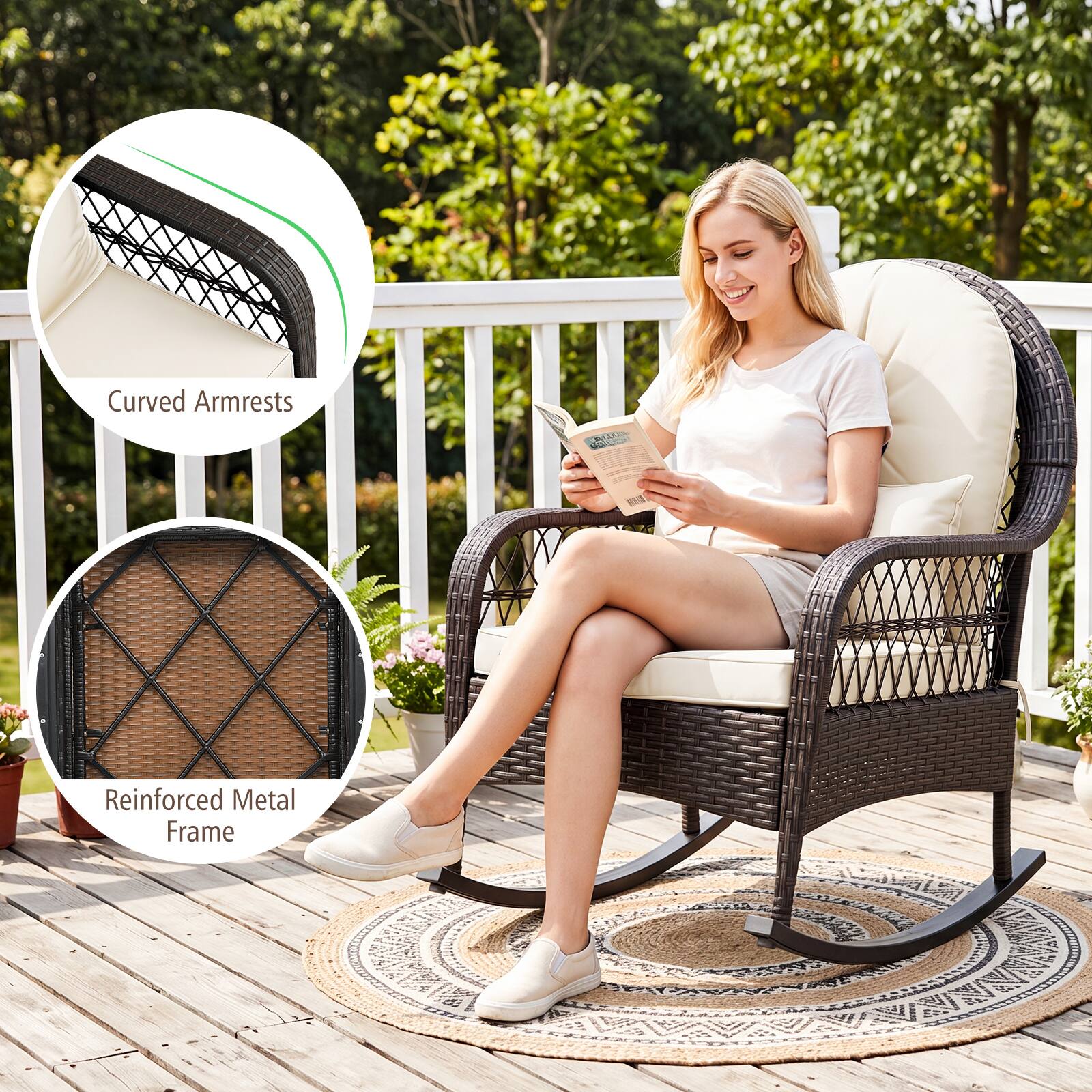 Curved Armrests

Reinforced Metal Frame