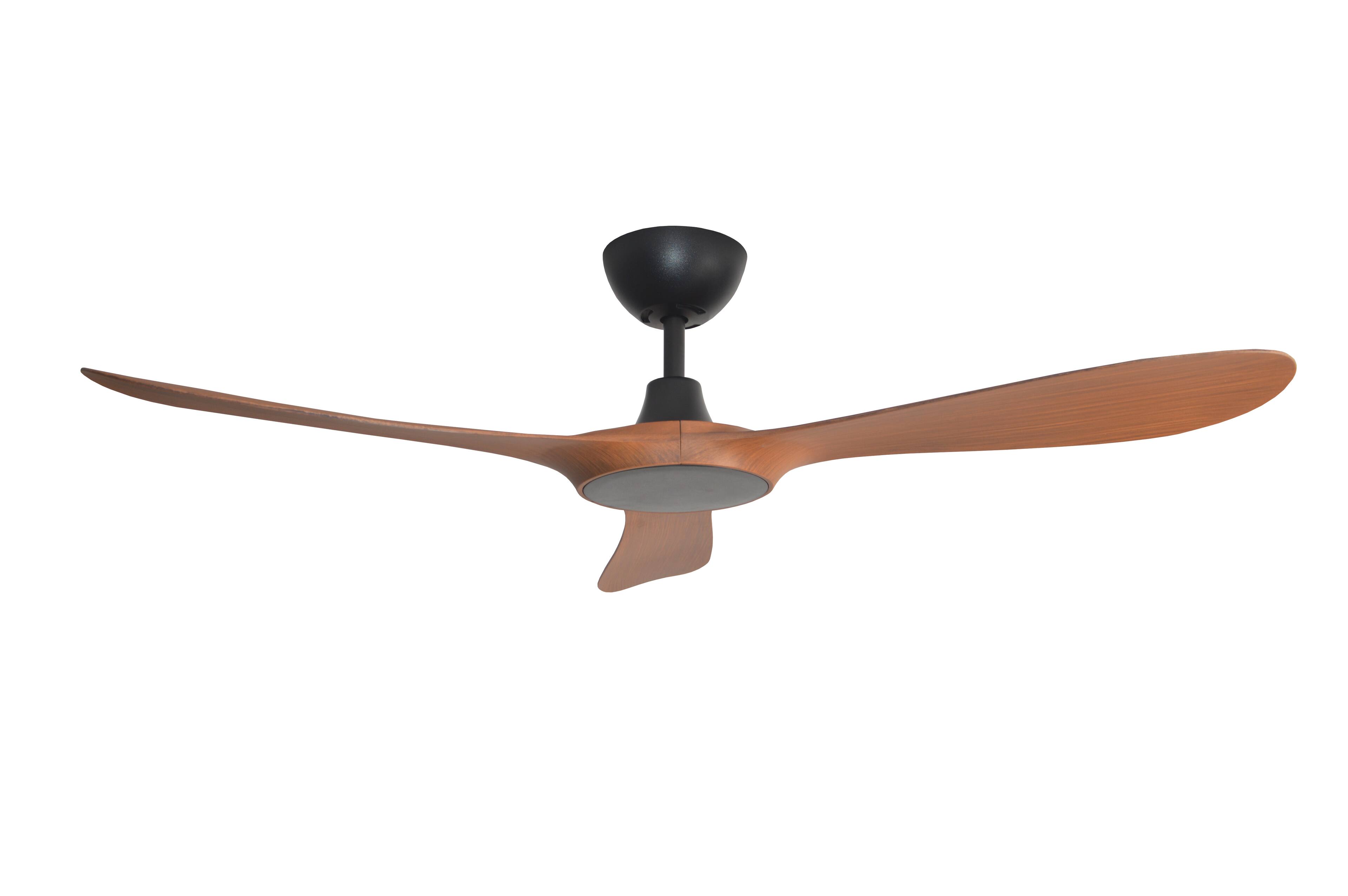 Alt View 1. ENLIGHT - 56" Smart Ceiling Fan, IP66 Outdoor & Coastal, Weather Resist, Efficient & Quiet DC Motor, Reverse Mode, Matter, 3 Blade - Teak Woodgrain.