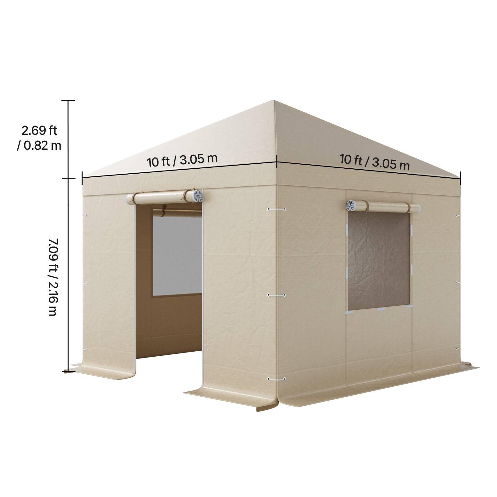 2.69 ft / 0.82 m  
10 ft / 3.05 m  
7.09 ft / 2.16 m