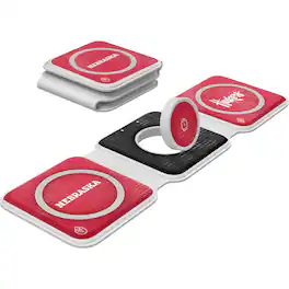 Keyscaper - Nebraska Huskers 3-in-1 Foldable Charger - White