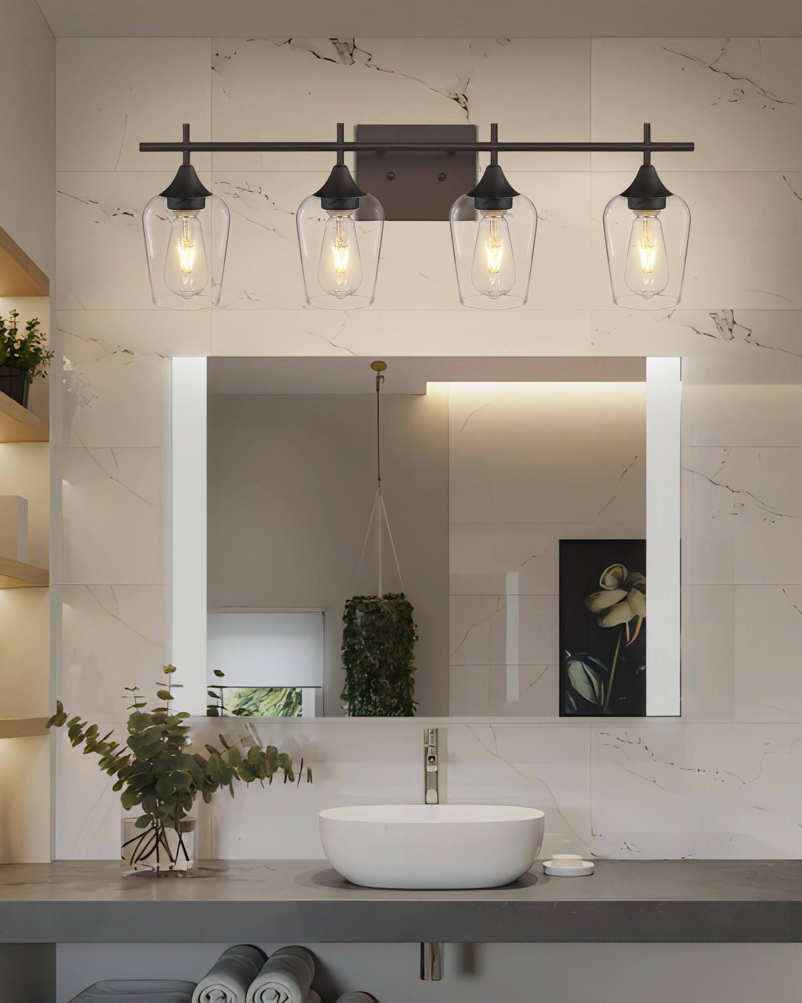 Left. Cedar Assembly - Light Bathroom Lighting Fixtures Over Mirror Inch Oil Rubbed Bronze Vanity Lights Farmhouse Rustic Bath Wal - Nickel, Clear Glass 2 - Light.